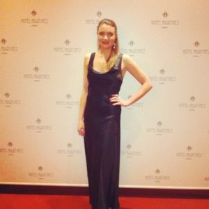 Banana Republic 100% Silk Black Dress Floorlength